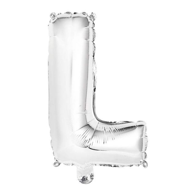 Globo auto-inflable letra : l plata 34cm