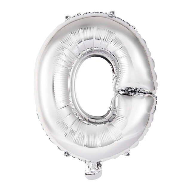 Imagen 0 de Globo auto-inflable letra : o plata 34cm