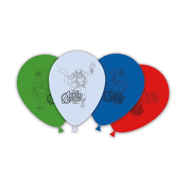 8 Globos Latex Avengers 27,5 cm