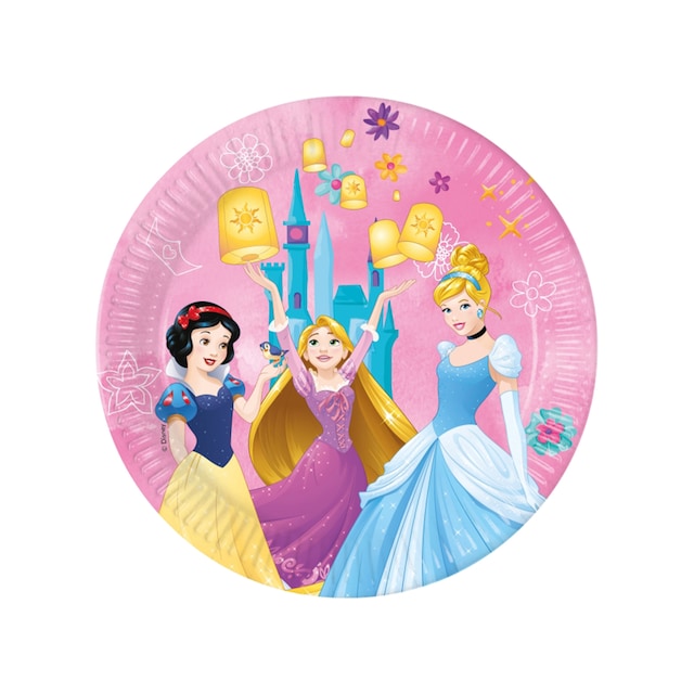 8 Platos Papel 23 cm Princesas
