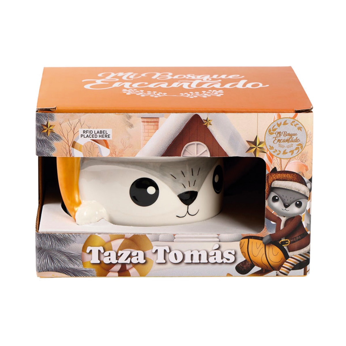 Taza de Cerámica Lobo Tomas Navidad Dorada Mi Bosque Encantado 4