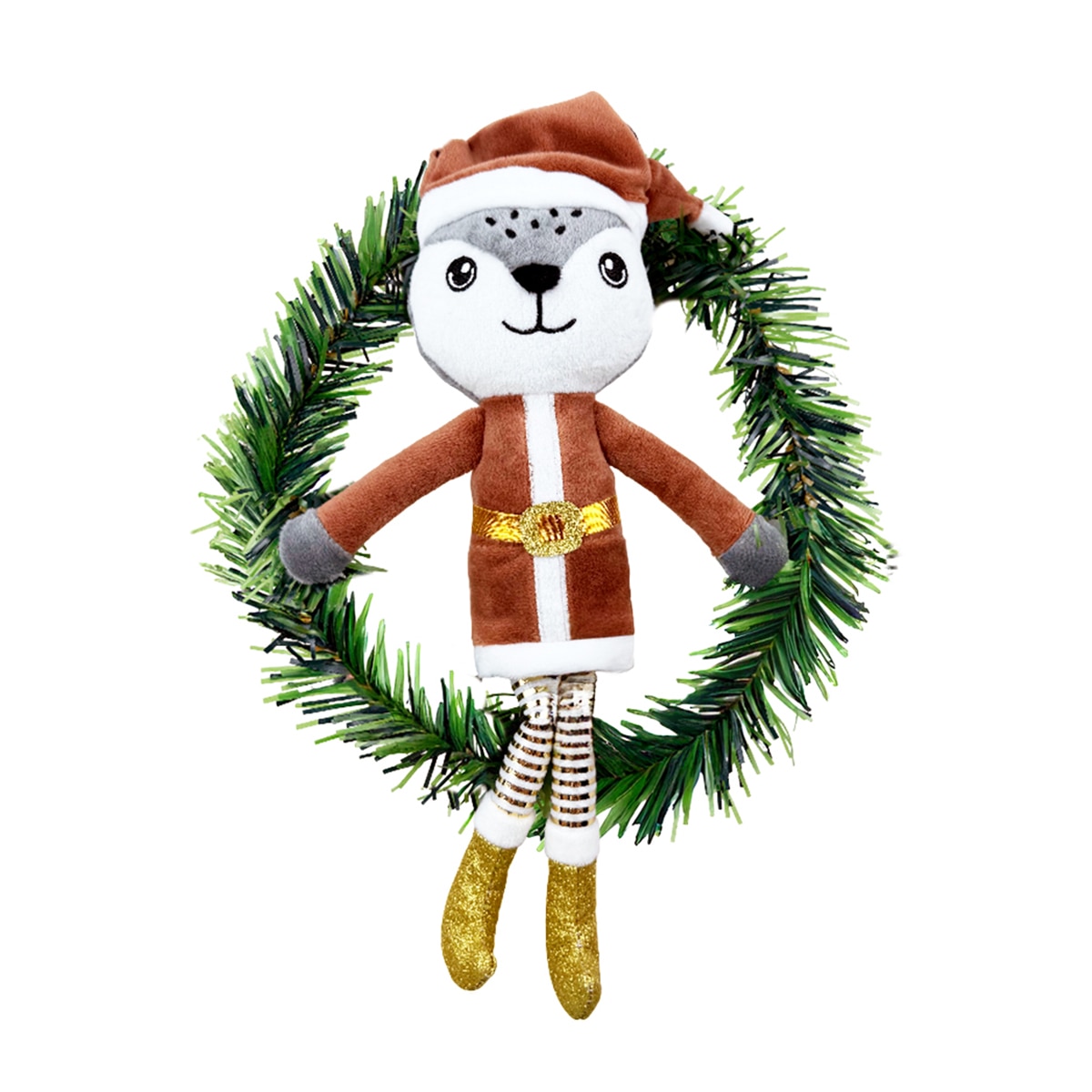 Imagen 0 de Guirnalda de Puerta Lobo Tomas Navidad Dorada Mi Bosque Encantado