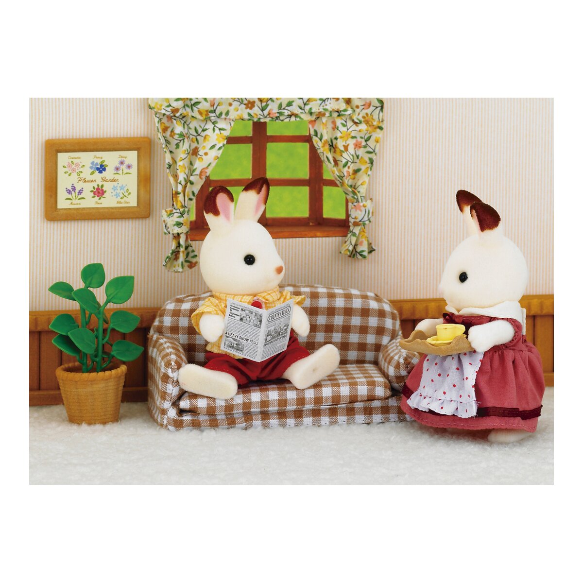 Set salón papá conejo chocolate Sylvanian Families 4