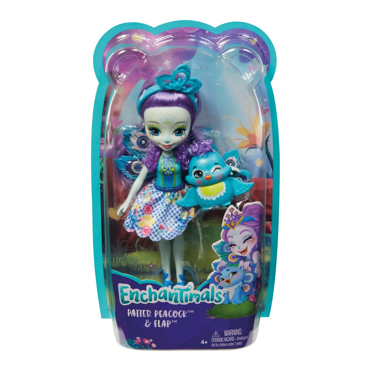 Enchantimals Muñeca con mascota Patter Peacock y Flap