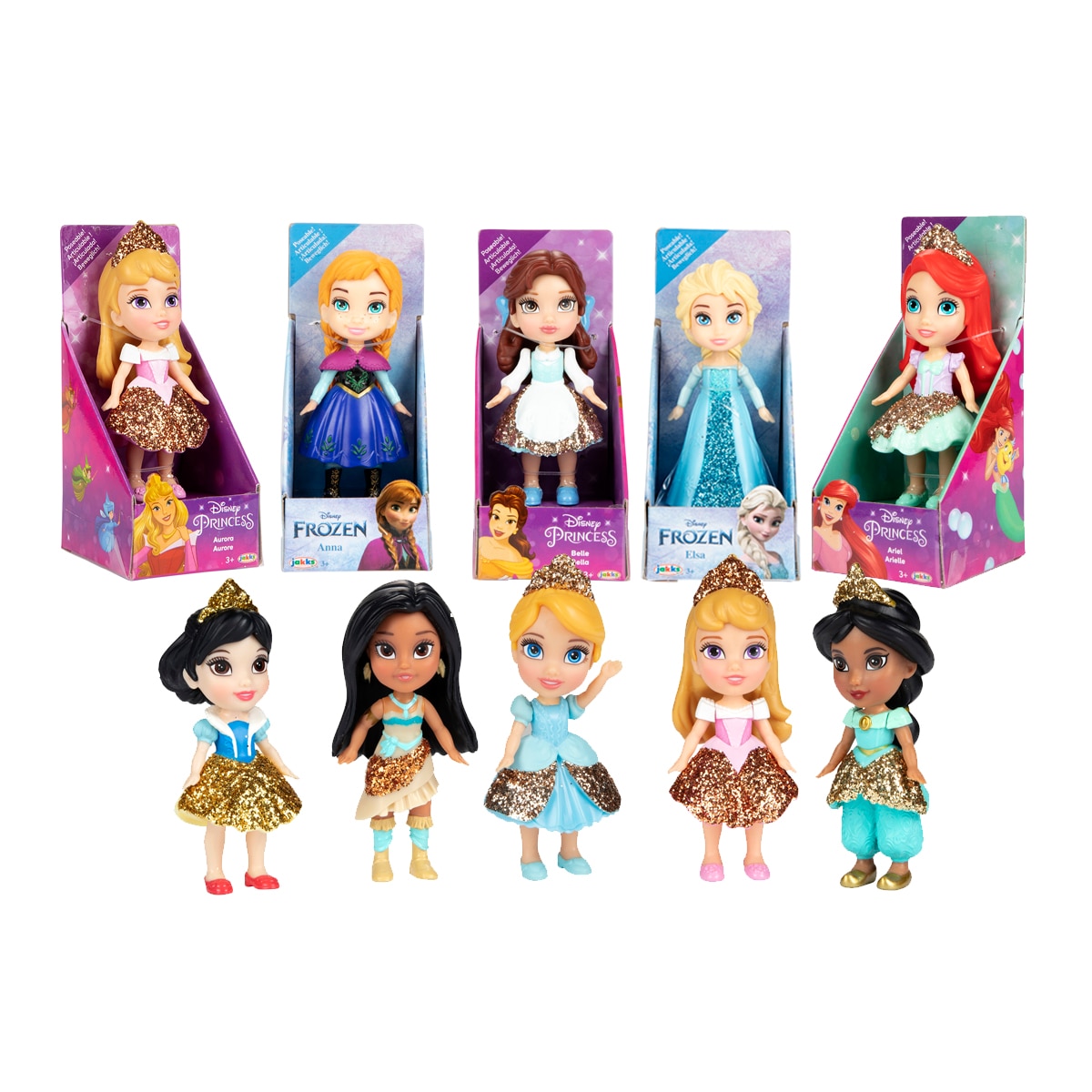 Mini muñecas Disney Princess y Frozen 7,5 cm 1