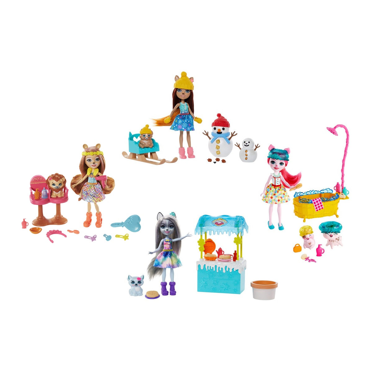 Imagen 0 de Muñeca con set de juego incluye mascota y accesorios de juguete modelos surtidos Enchantimals