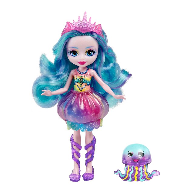 Muñeca Jelanie Jellyfish con mascota medusa de juguete ocean kingdom Royal Enchantimals
