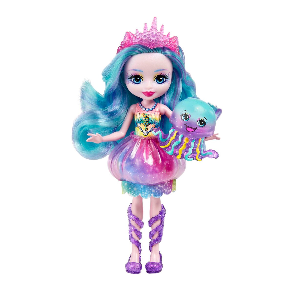 Muñeca Jelanie Jellyfish con mascota medusa de juguete ocean kingdom Royal Enchantimals 5