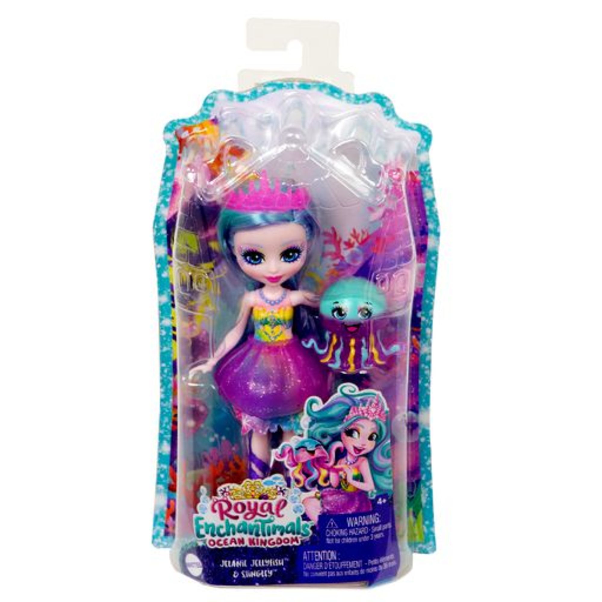 Muñeca Jelanie Jellyfish con mascota medusa de juguete ocean kingdom Royal Enchantimals 6