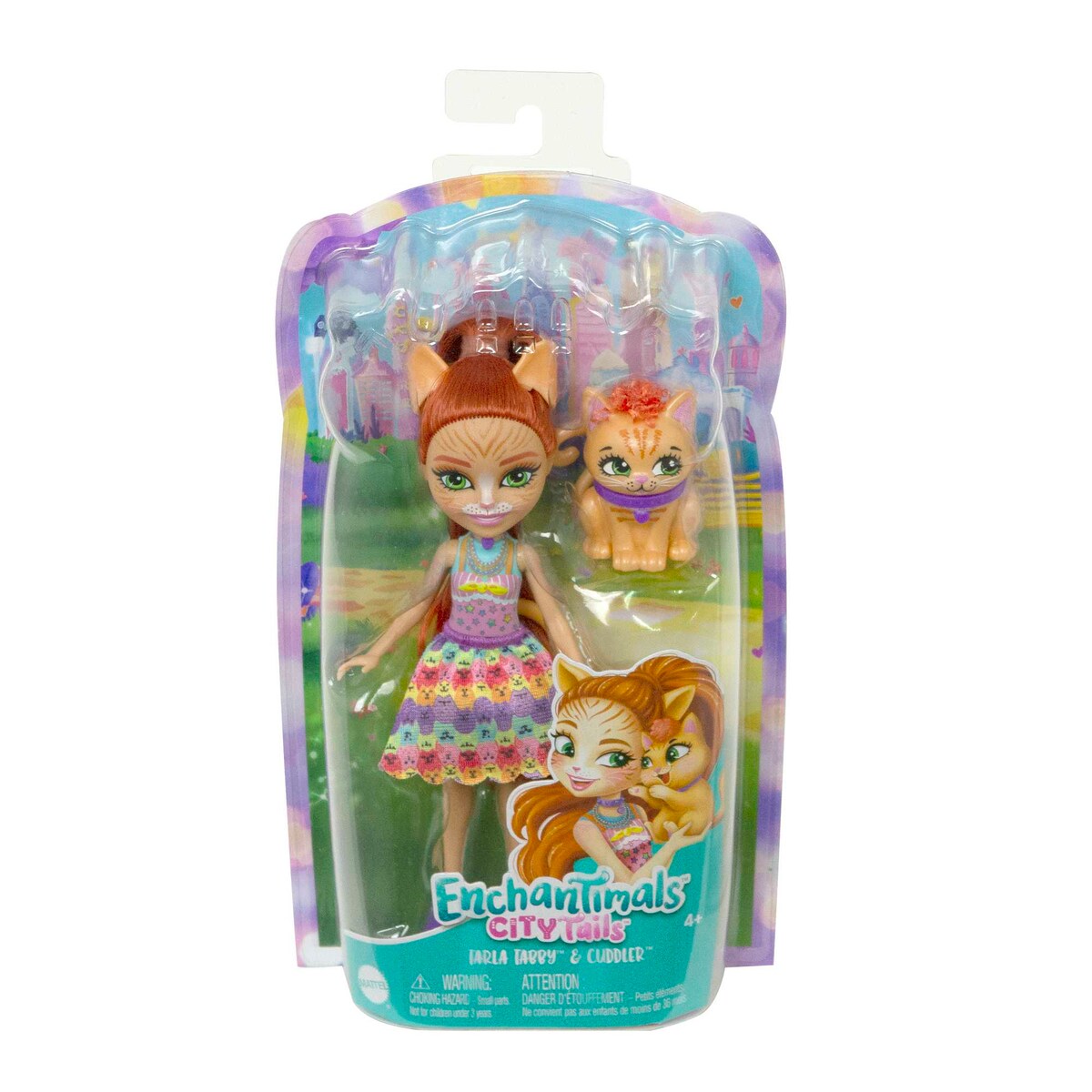 Enchantimals Taria y Cuddler Muñeca con mascota gato