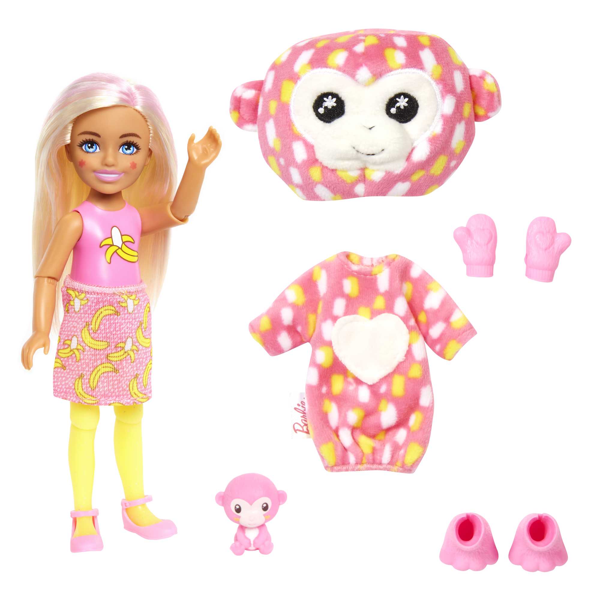 Muñeca Chelsea con disfraz de mono Barbie Cutie Reveal 3