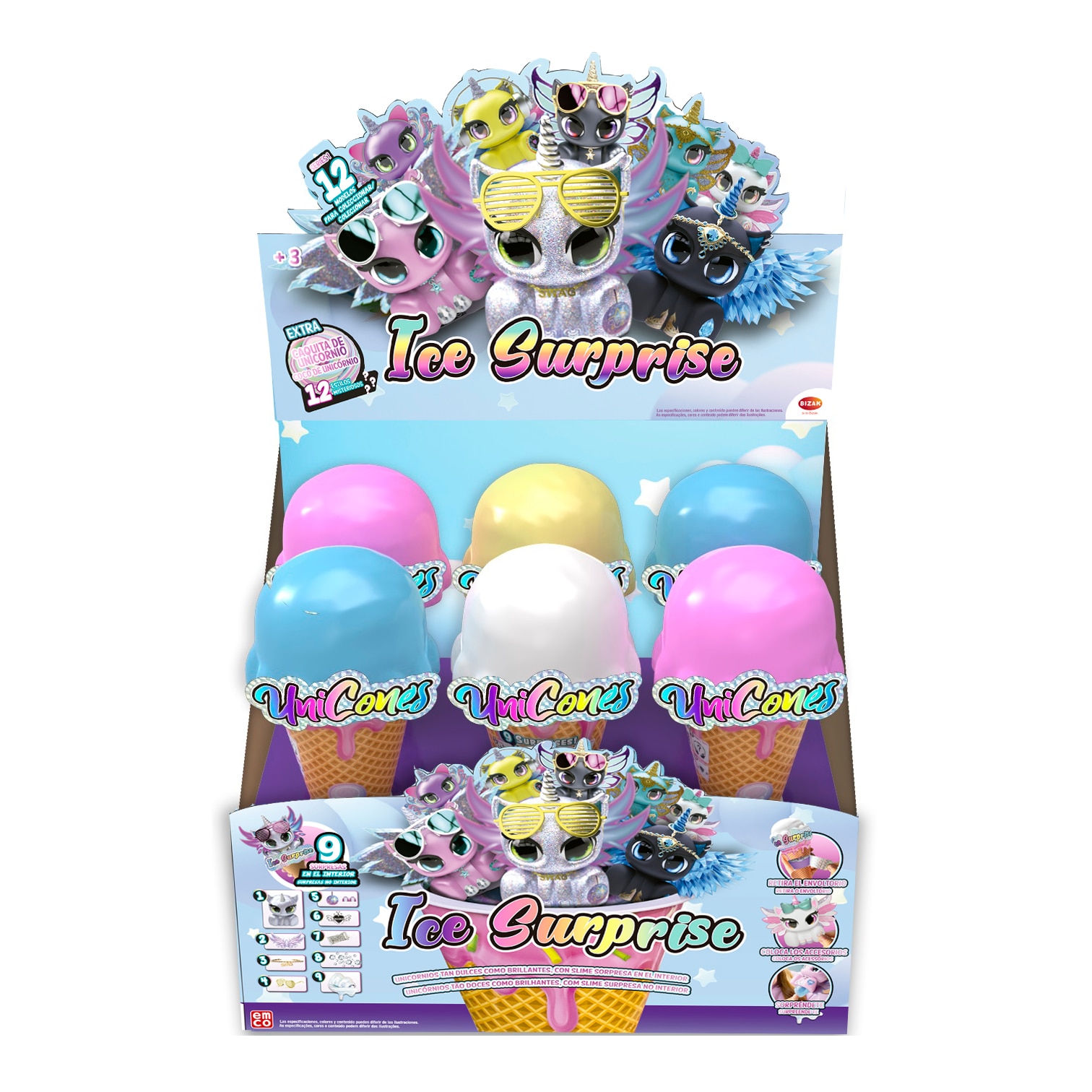 Helado sorpresa unicornios Bizak 16