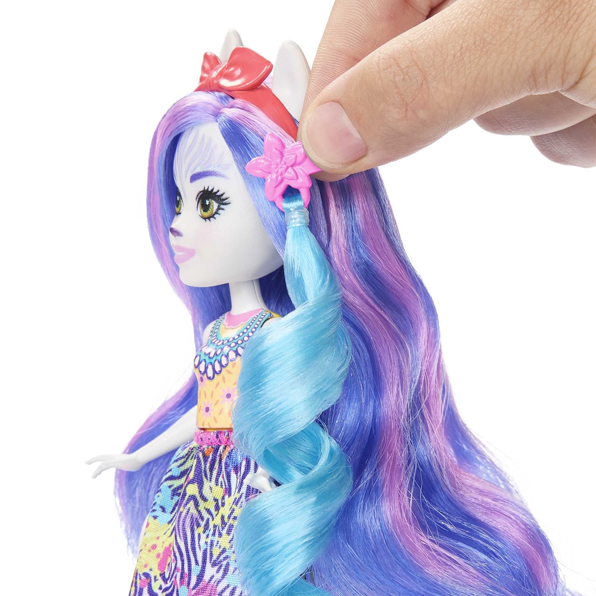 Enchantimals Muñeca con accesorios para peinar Glam Party Zemirah Zebra Mattel 2