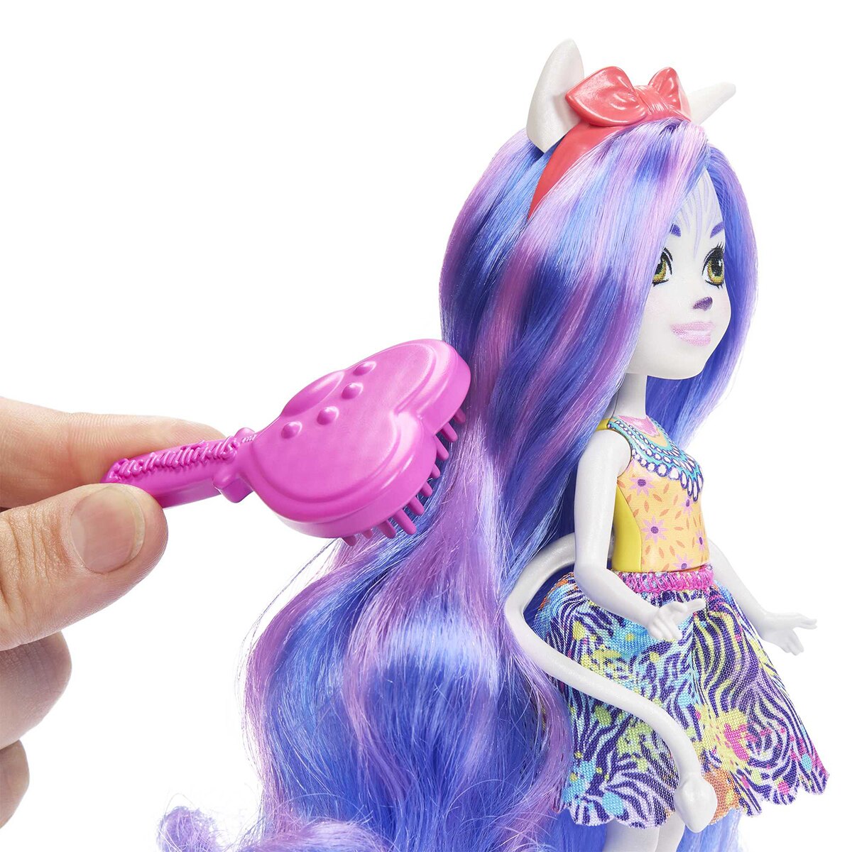 Enchantimals Muñeca con accesorios para peinar Glam Party Zemirah Zebra Mattel 3