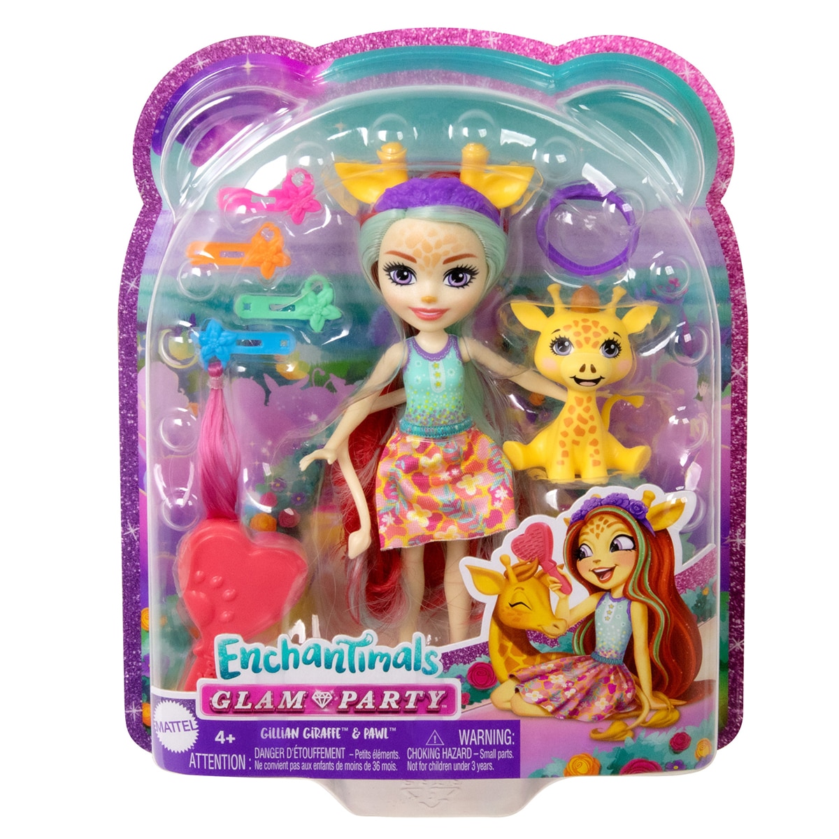 Enchantimals Muñeca con accesorios para peinar Glam Party Jirafa Mattel 6
