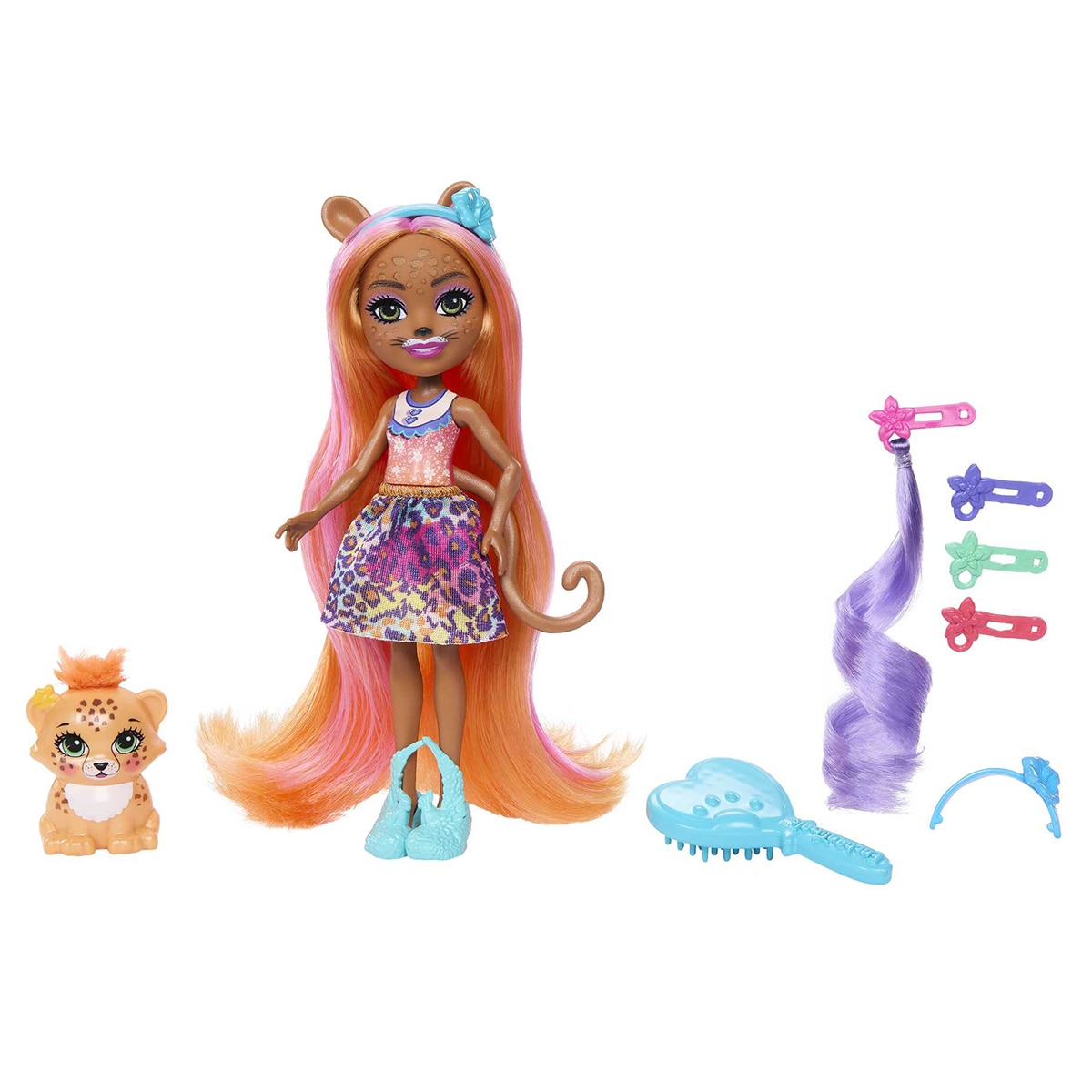 Imagen 0 de Enchantimals Muñeca con accesorios para peinar Glam Party Guepardo Mattel
