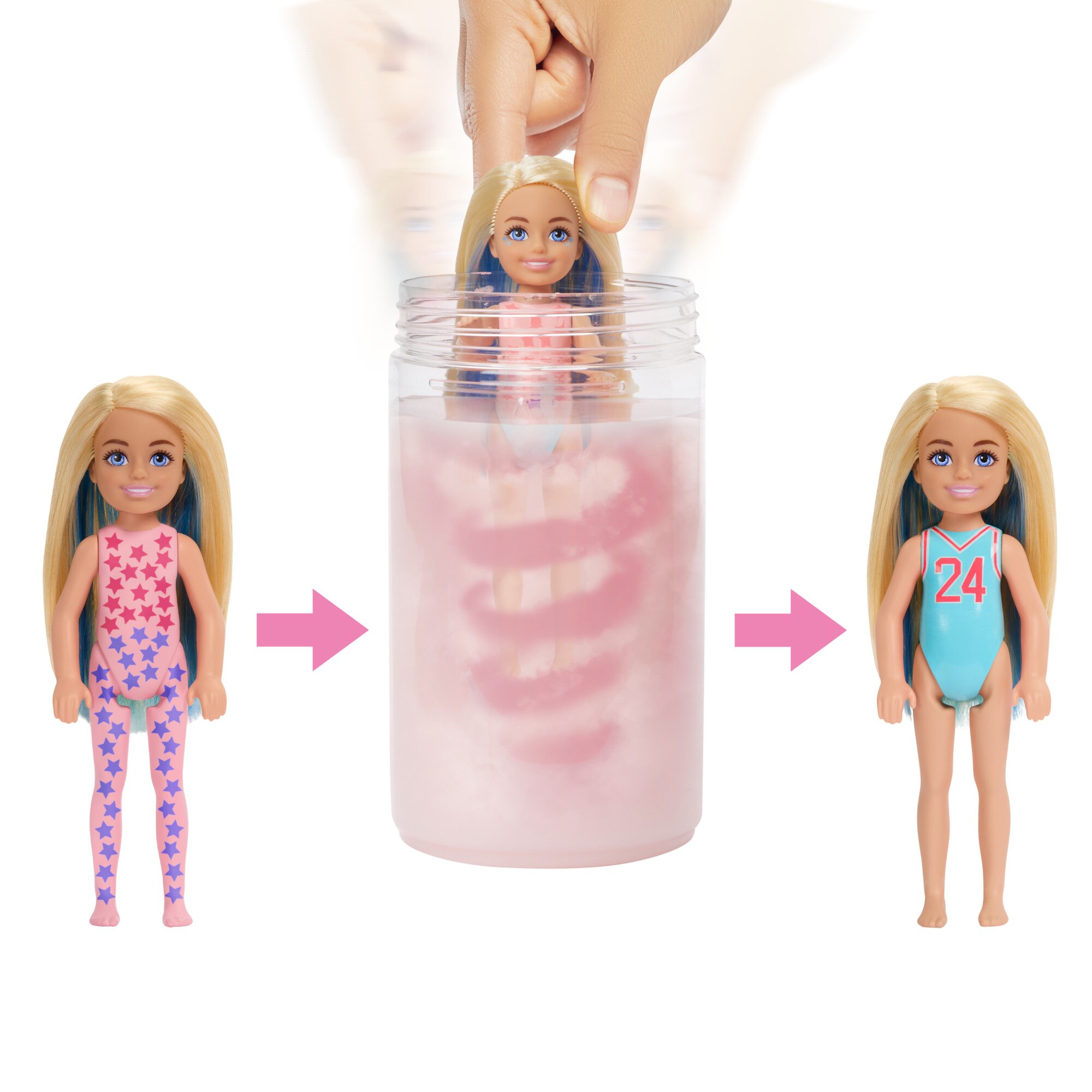 Muñeca revela colores con agua Chelsea Color Reveal Deporte modelos surtidos Barbie 3