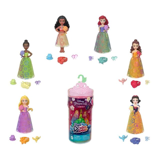 Mini Muñeca sorpresa Royal Color Reveal Disney Princess modelos surtidos