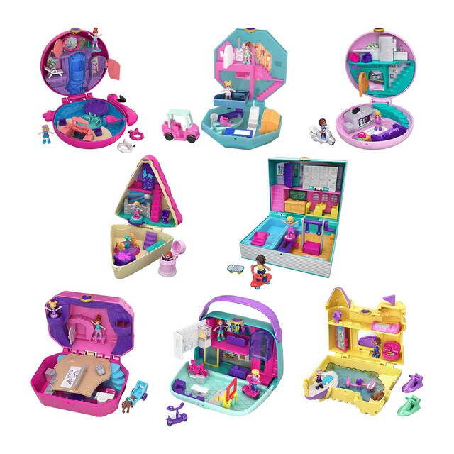 Polly Pocket Estuche con mini muñecas y set de juego con accesorios Mattel modelos surtidos