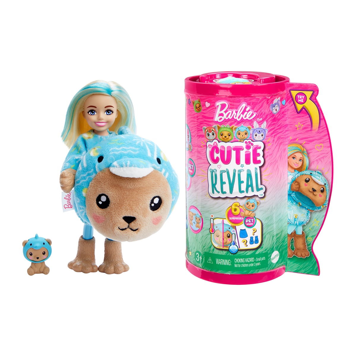 Imagen 0 de Barbie Chelsea Cutie Reveal Serie Disfraces Osito delfín