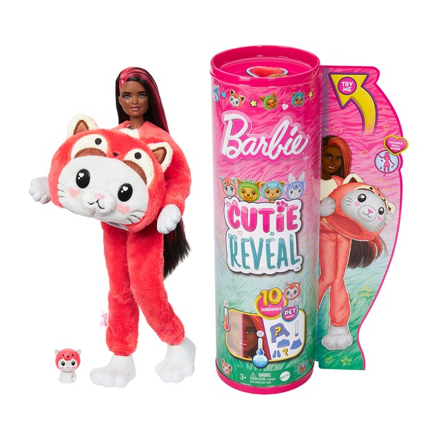 Barbie Cutie Reveal Serie Disfraces Gatito panda rojo