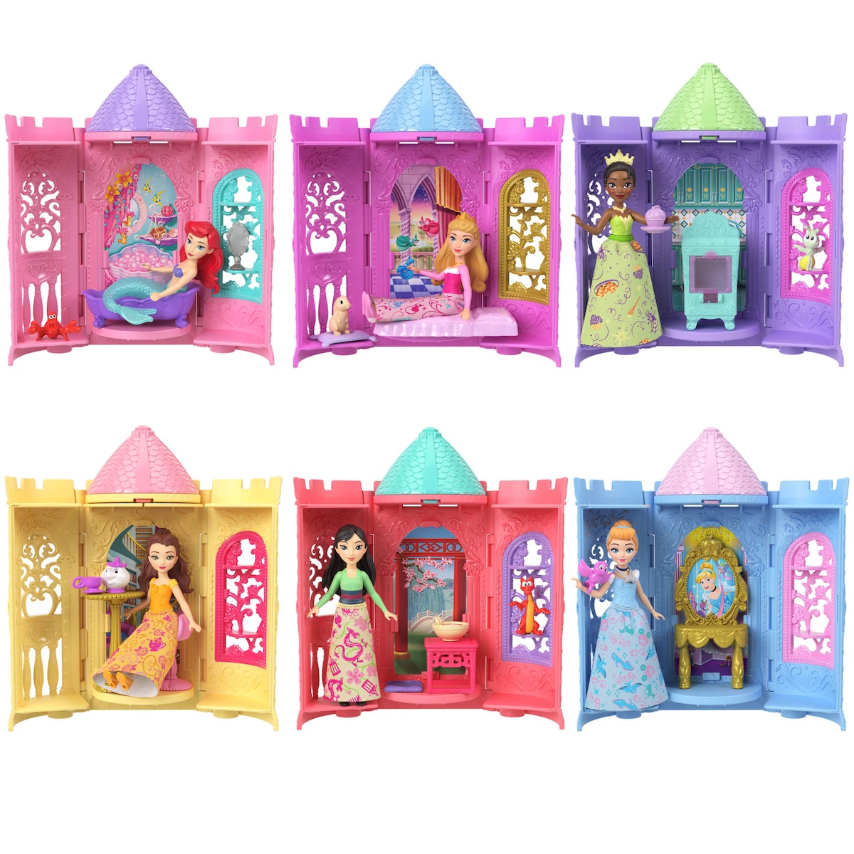 Conjunto de juego apilables Tower Surprise Princess Disney Princesas Mattel modelos surtidos 3