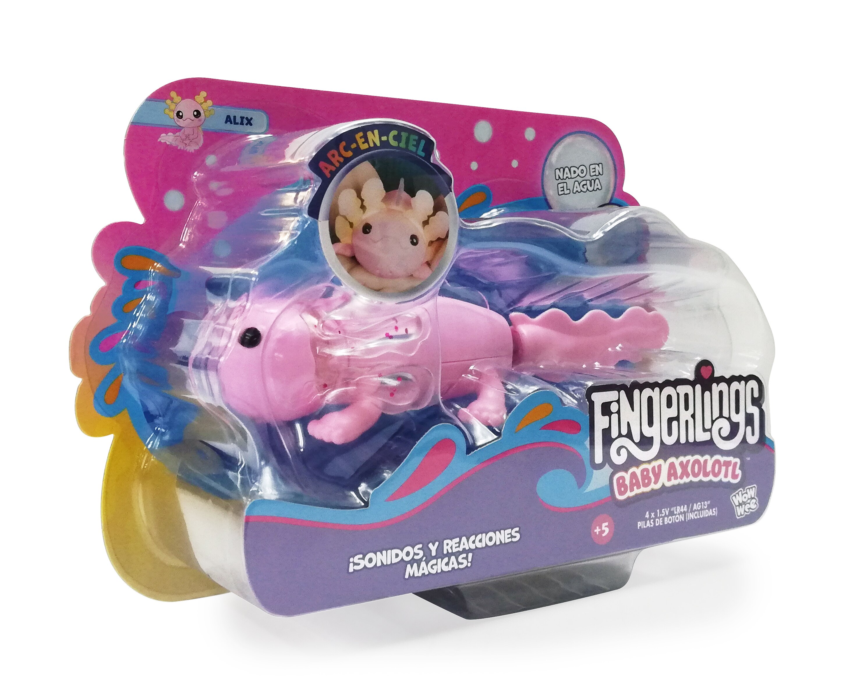 Ajolote interactivo Axolotl Nadador Fingerlings 2
