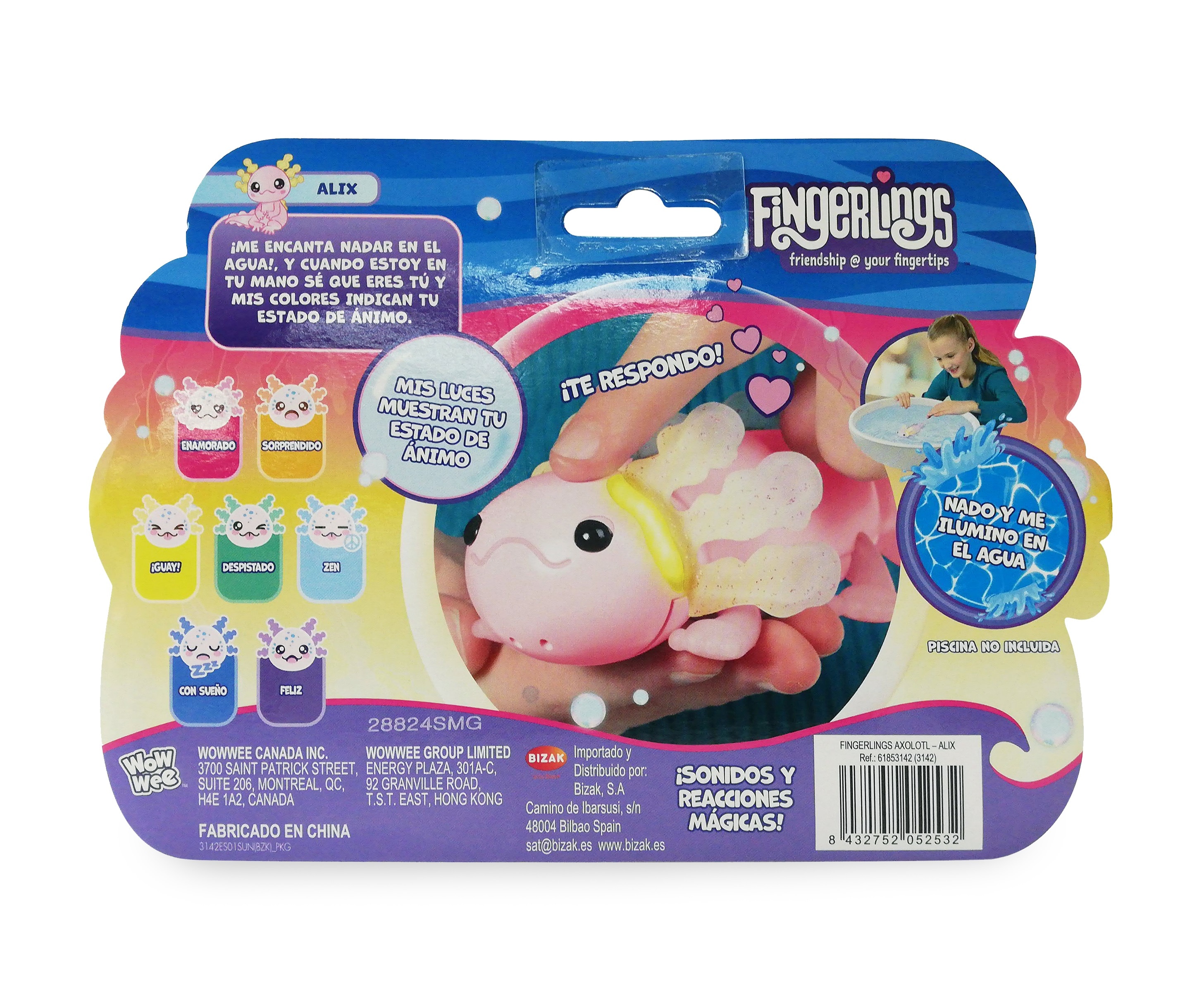 Ajolote interactivo Axolotl Nadador Fingerlings 4