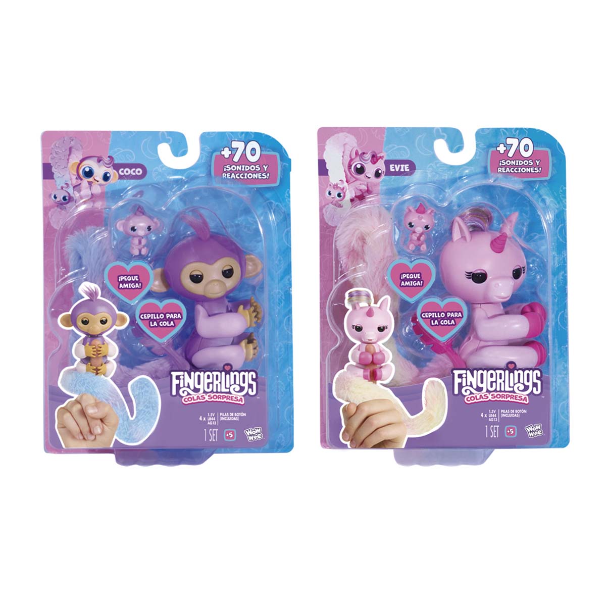 Imagen 0 de Fingerlings colas sorpresa: desenreda la larga cola para descubrir las sorpresas en su interior, con mas de 70 sonidos. Surtido