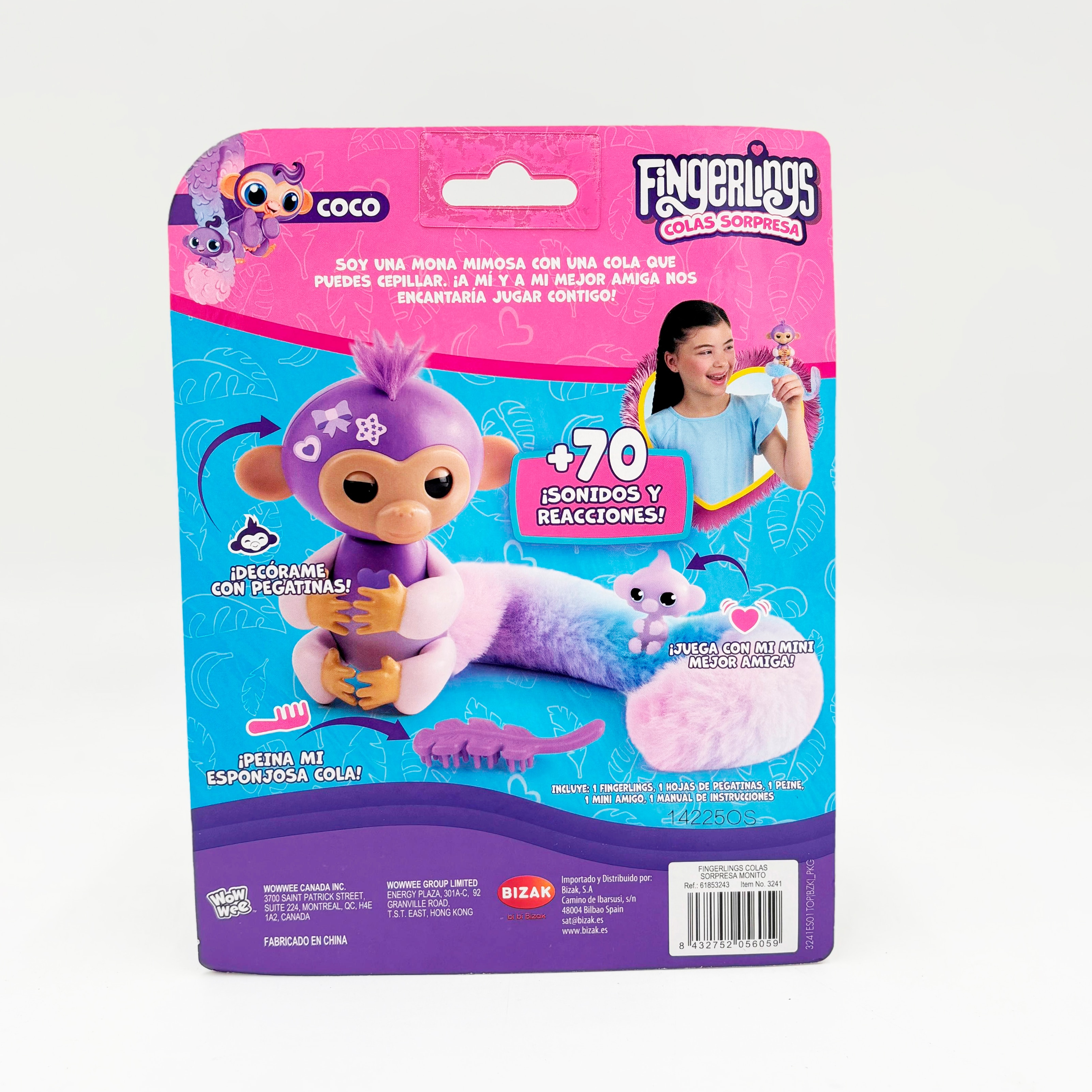 Fingerlings colas sorpresa: desenreda la larga cola para descubrir las sorpresas en su interior, con mas de 70 sonidos. Surtido 4