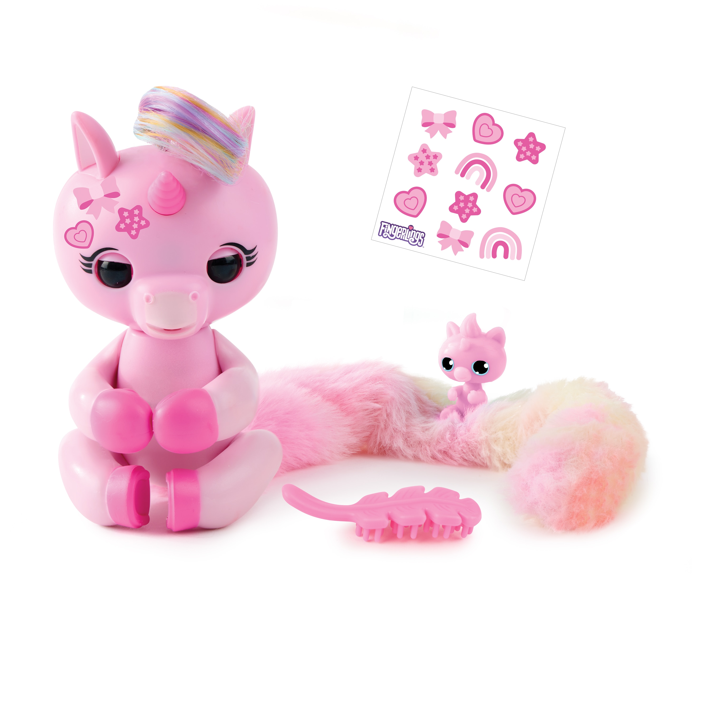 Fingerlings colas sorpresa: desenreda la larga cola para descubrir las sorpresas en su interior, con mas de 70 sonidos. Surtido 5