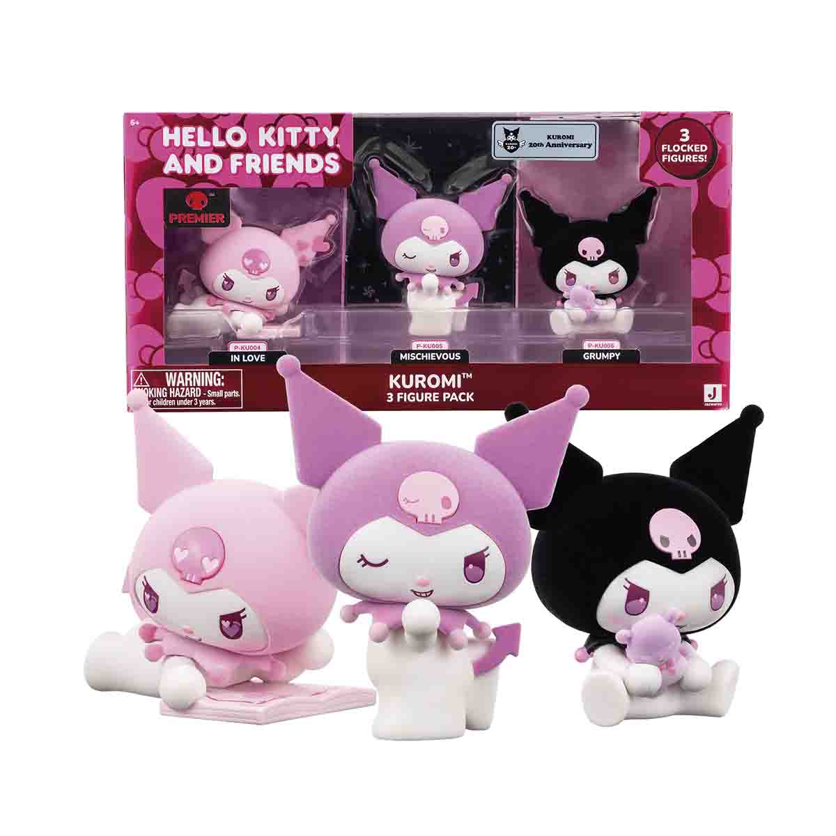 Imagem 0 de Figuras Premium Kuromi Pack 3 Figuras 10 cm com Efeito Flocado