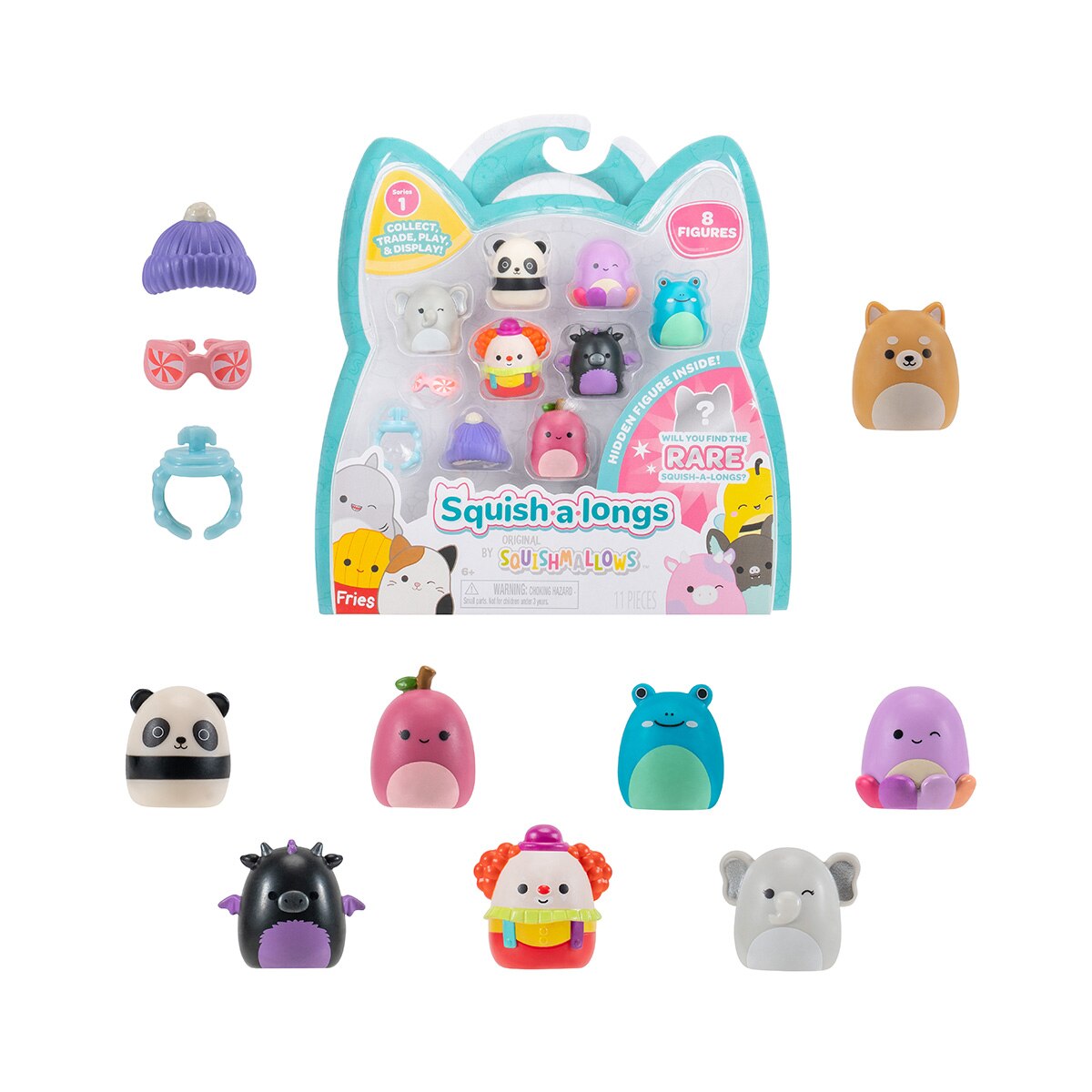 Pack de 8 figuras Squish-a-long Jazwares modelos surtidos 2
