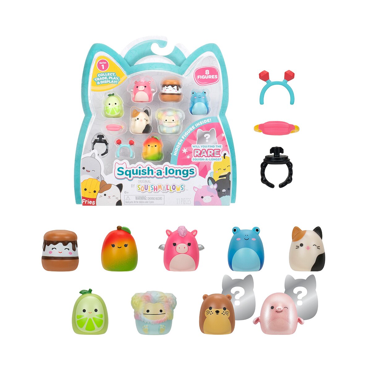 Pack de 8 figuras Squish-a-long Jazwares modelos surtidos 6