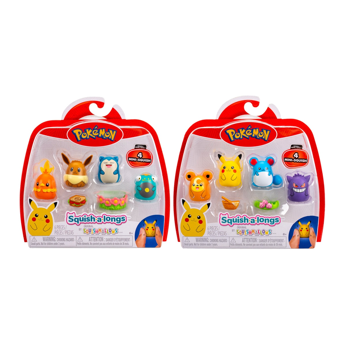 Imagen 0 de Pack 4 Figuras Pokemon Squishalongs modelos surtidos