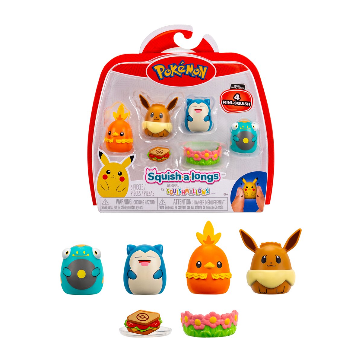 Pack 4 Figuras Pokemon Squishalongs modelos surtidos 4
