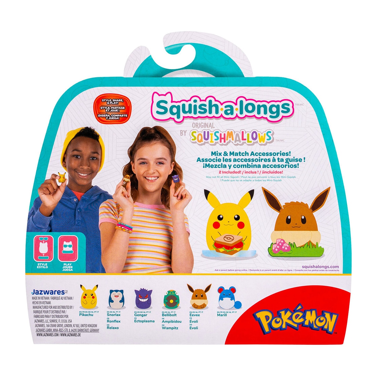 Pack 4 Figuras Pokemon Squishalongs modelos surtidos 8