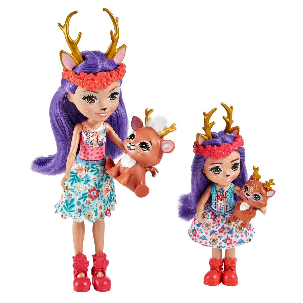 Muñecas hermanas Danessa y Danetta deer con mascotas ciervo Enchantimals