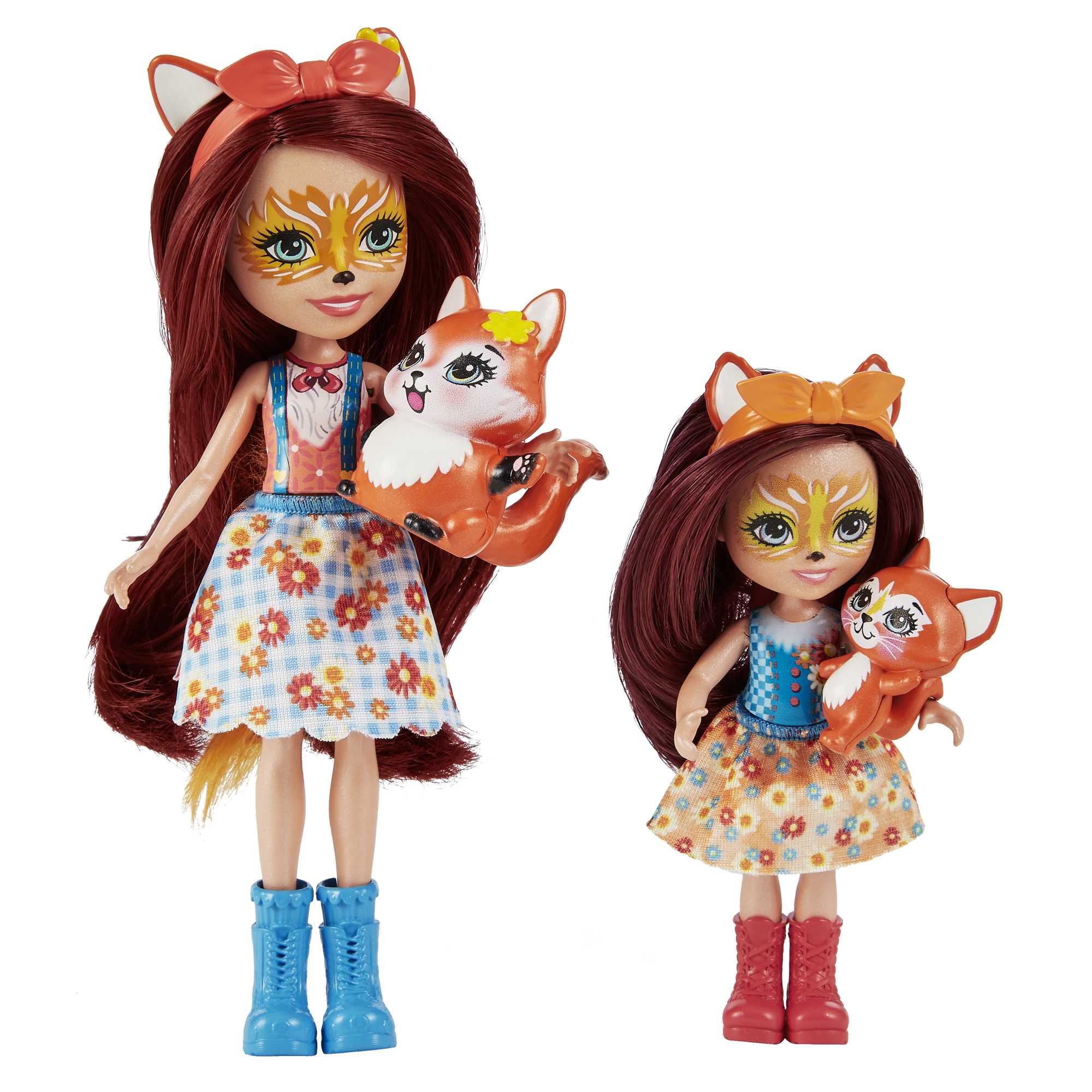 Muñecas hermanas Felicity y Feana Fox con mascotas zorro de juguete Enchantimals 3