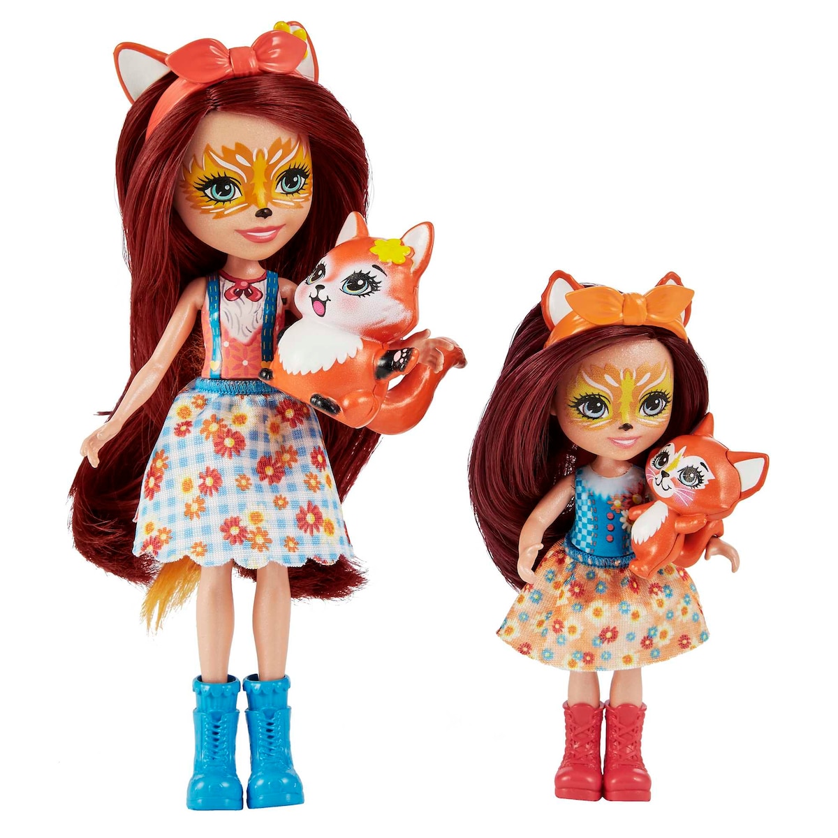 Muñecas hermanas Felicity y Feana Fox con mascotas zorro de juguete Enchantimals 3
