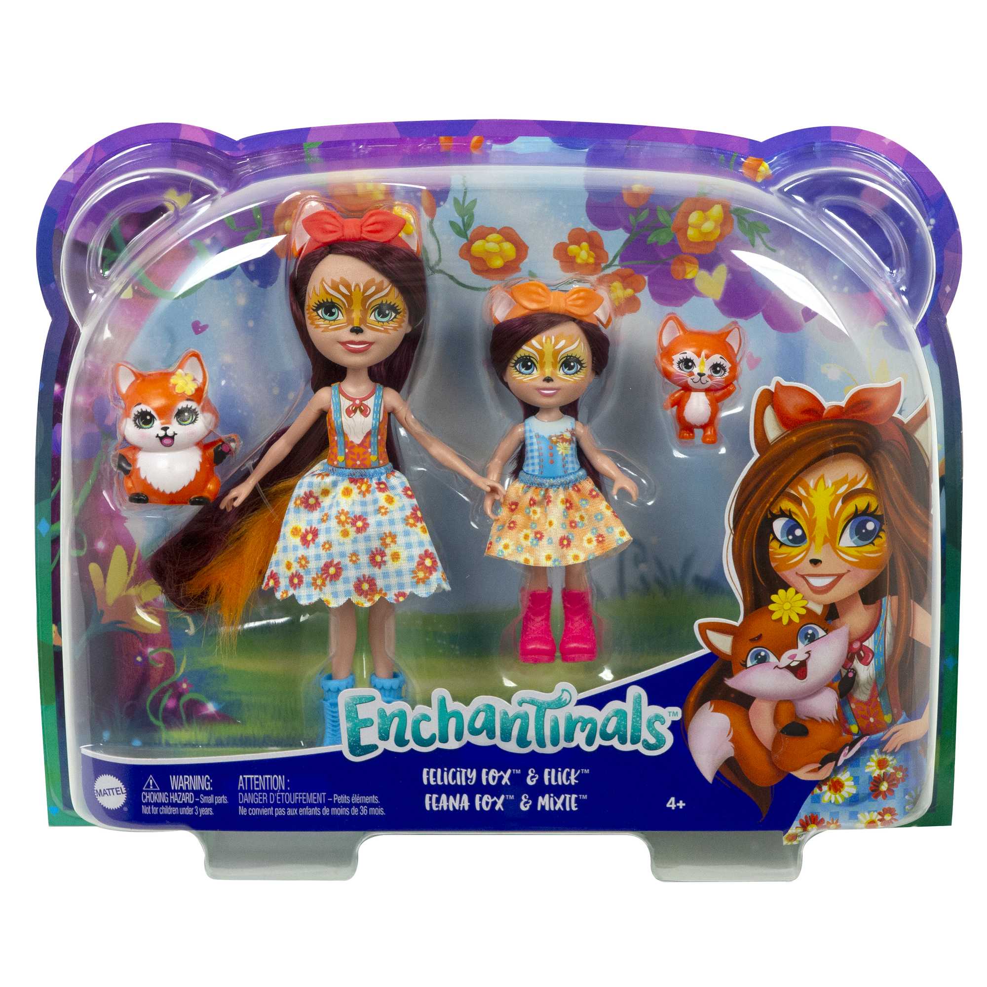 Muñecas hermanas Felicity y Feana Fox con mascotas zorro de juguete Enchantimals 6