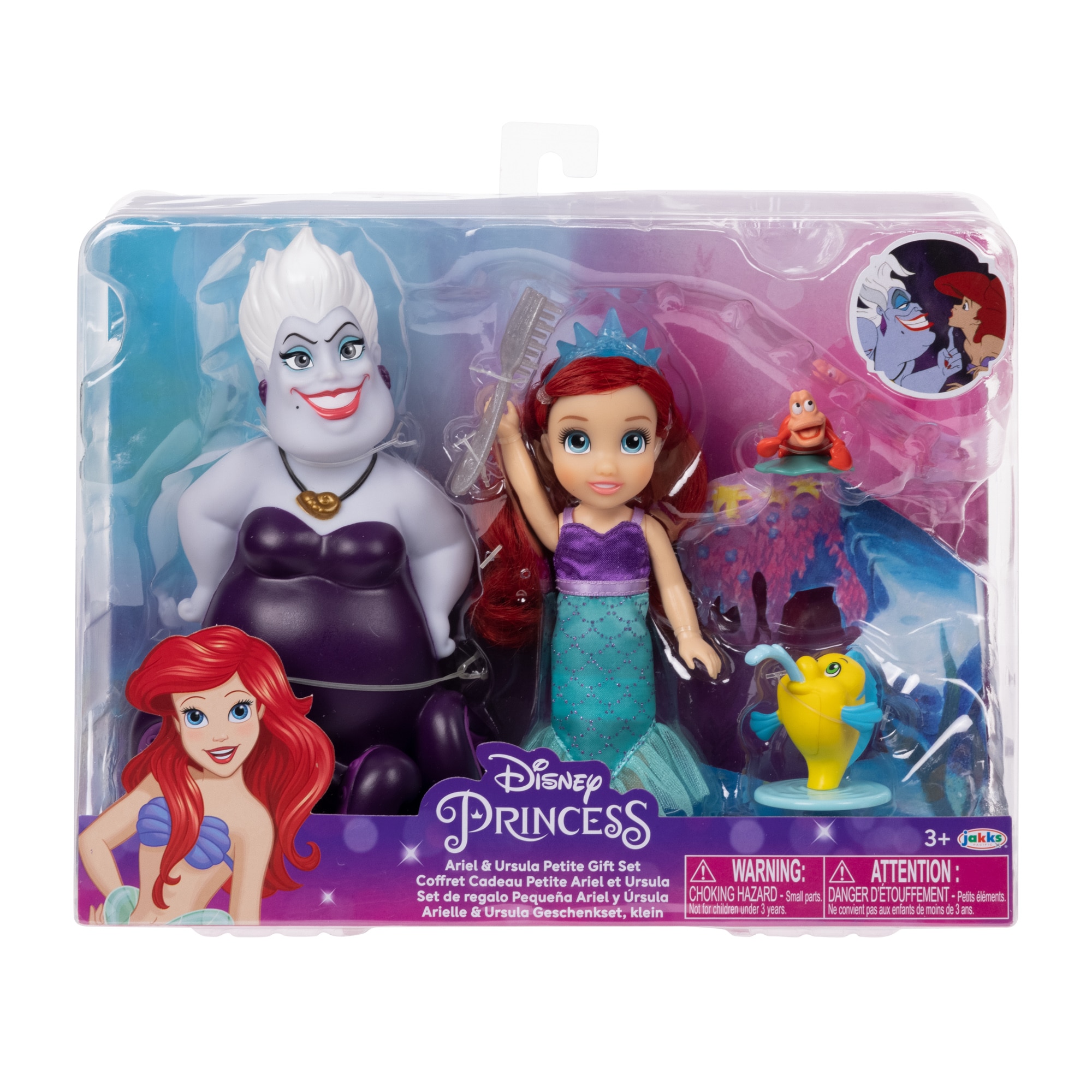 Set de figuras Ariel, Úrsula, Flounder, Sebastian La sirenita Disney Princess 2
