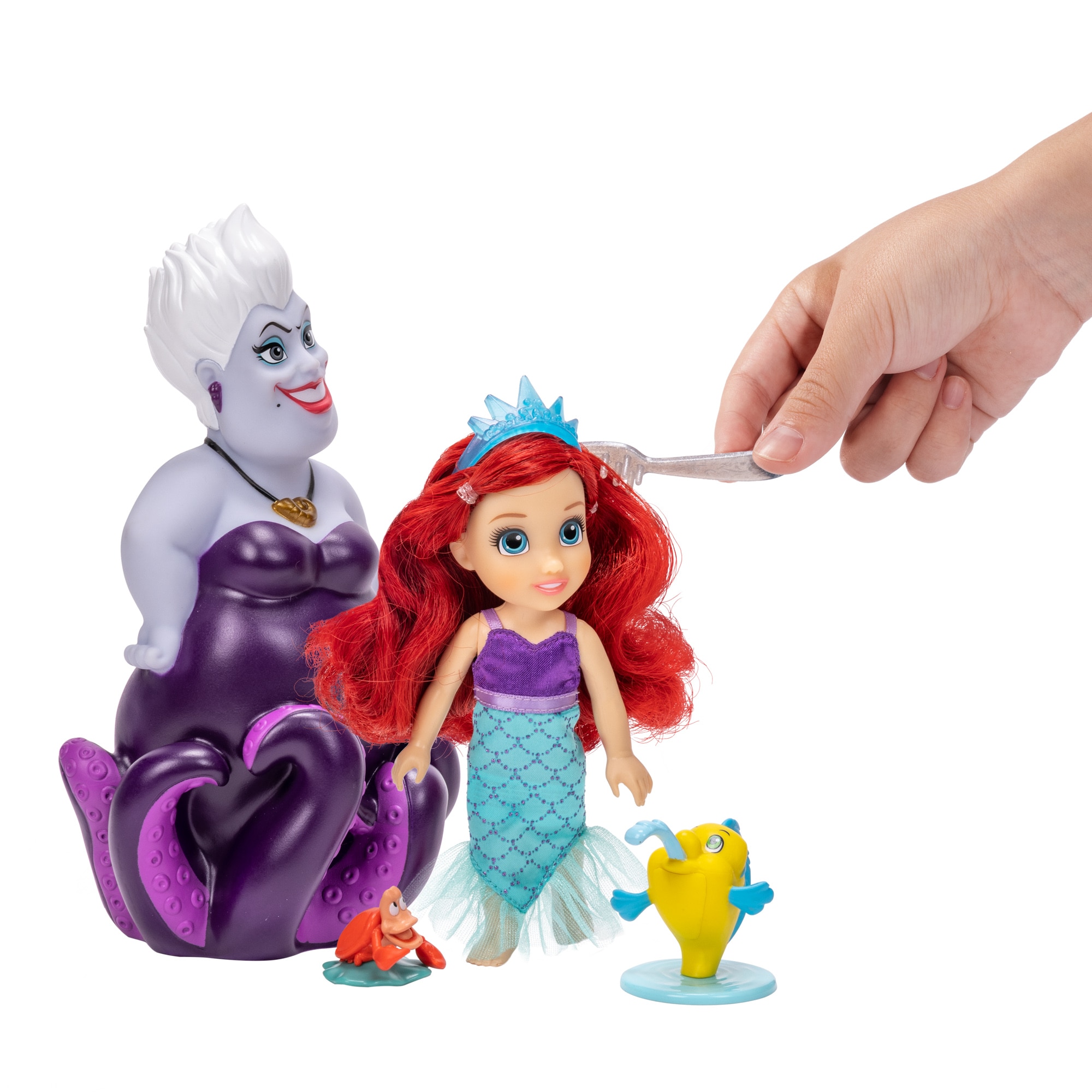 Set de figuras Ariel, Úrsula, Flounder, Sebastian La sirenita Disney Princess 3