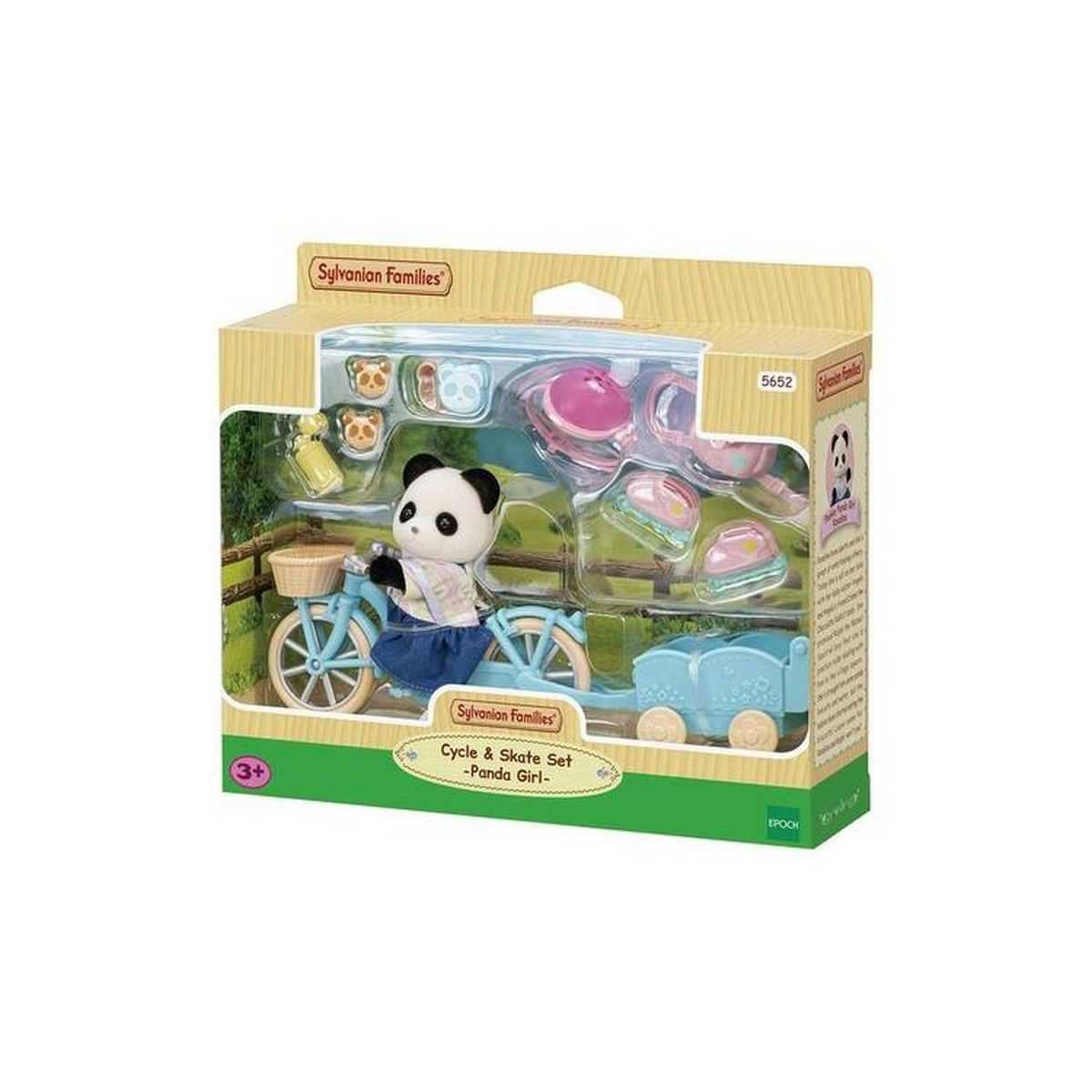 Sylvanian Families – Set de bicicleta y patines Rosalina Panda Pookie.