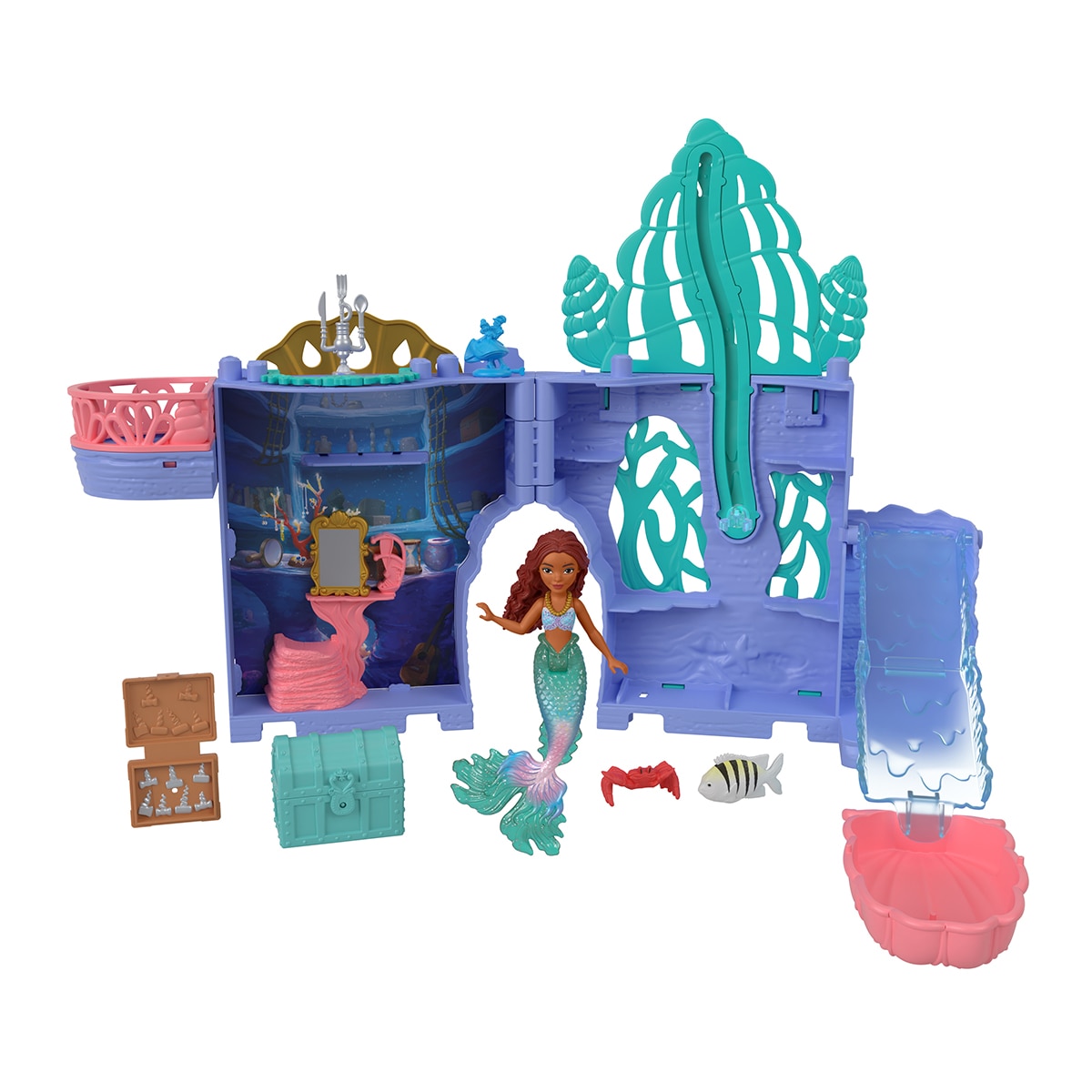 Mattel – Casa de muñecas Gruta de Ariel Disney Scallop Minis La sirenita Disney Princess Mattel.