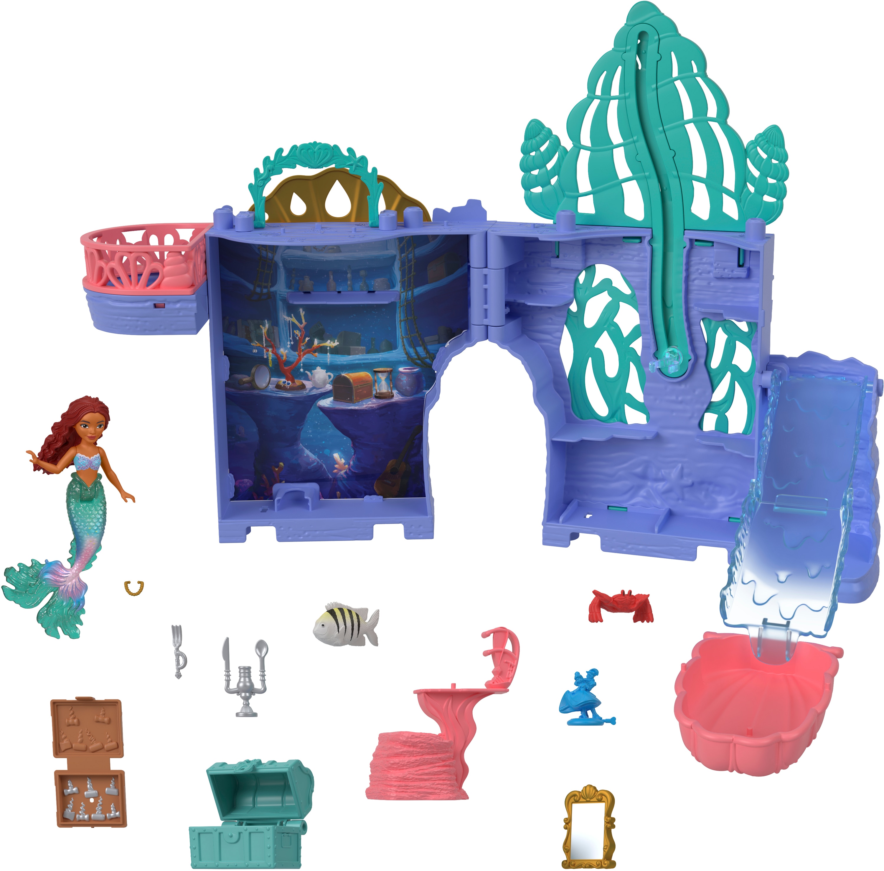 Casa de muñecas Gruta de Ariel Disney Scallop Minis La sirenita Disney Princess Mattel 6