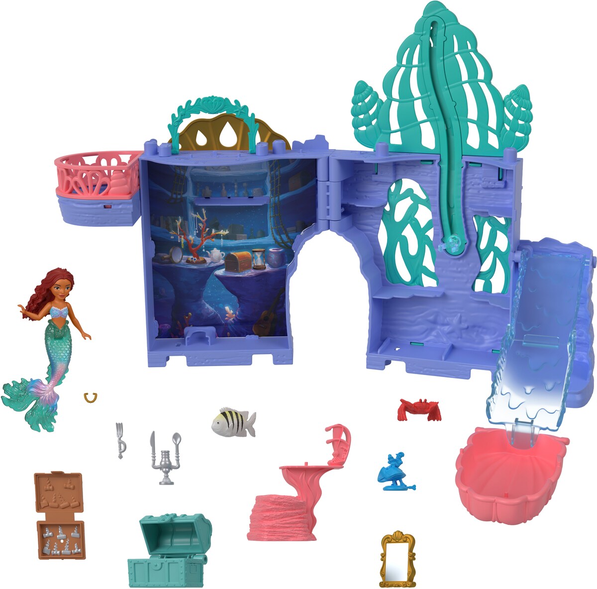 Casa de muñecas Gruta de Ariel Disney Scallop Minis La sirenita Disney Princess Mattel 5