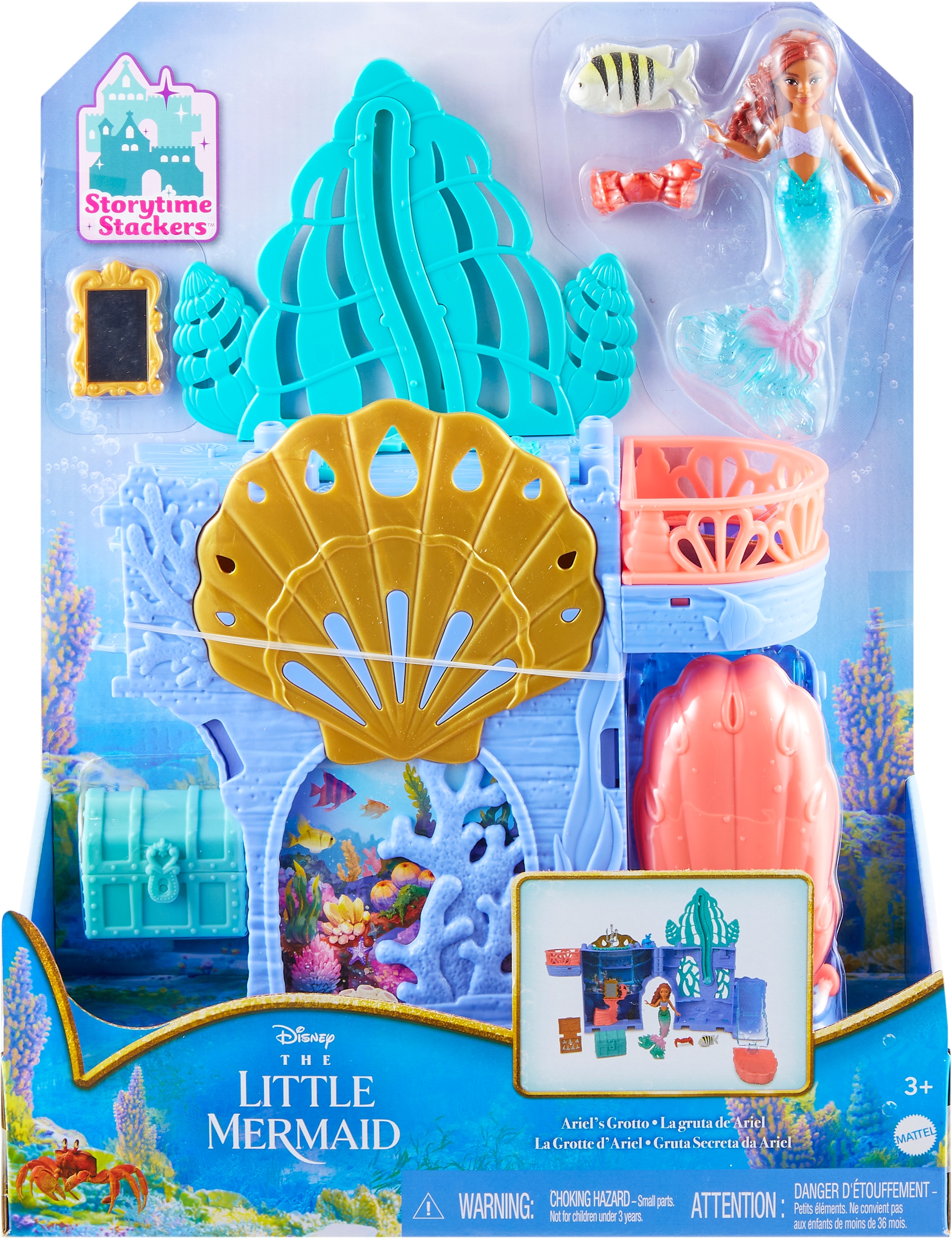 Casa de muñecas Gruta de Ariel Disney Scallop Minis La sirenita Disney Princess Mattel 7