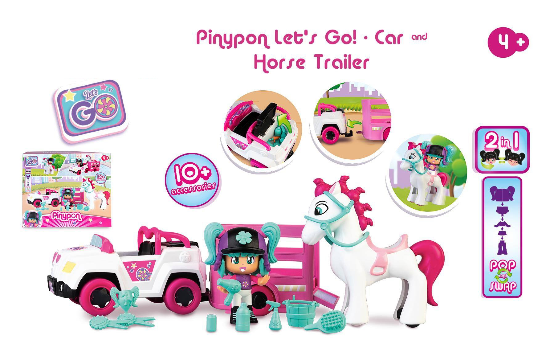 Pinypon Coche con remolque y caballo 5