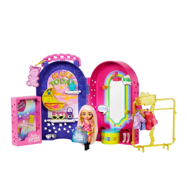 Barbie Tienda de juguete con muñeca y accesorios de moda Extra Minis Boutique